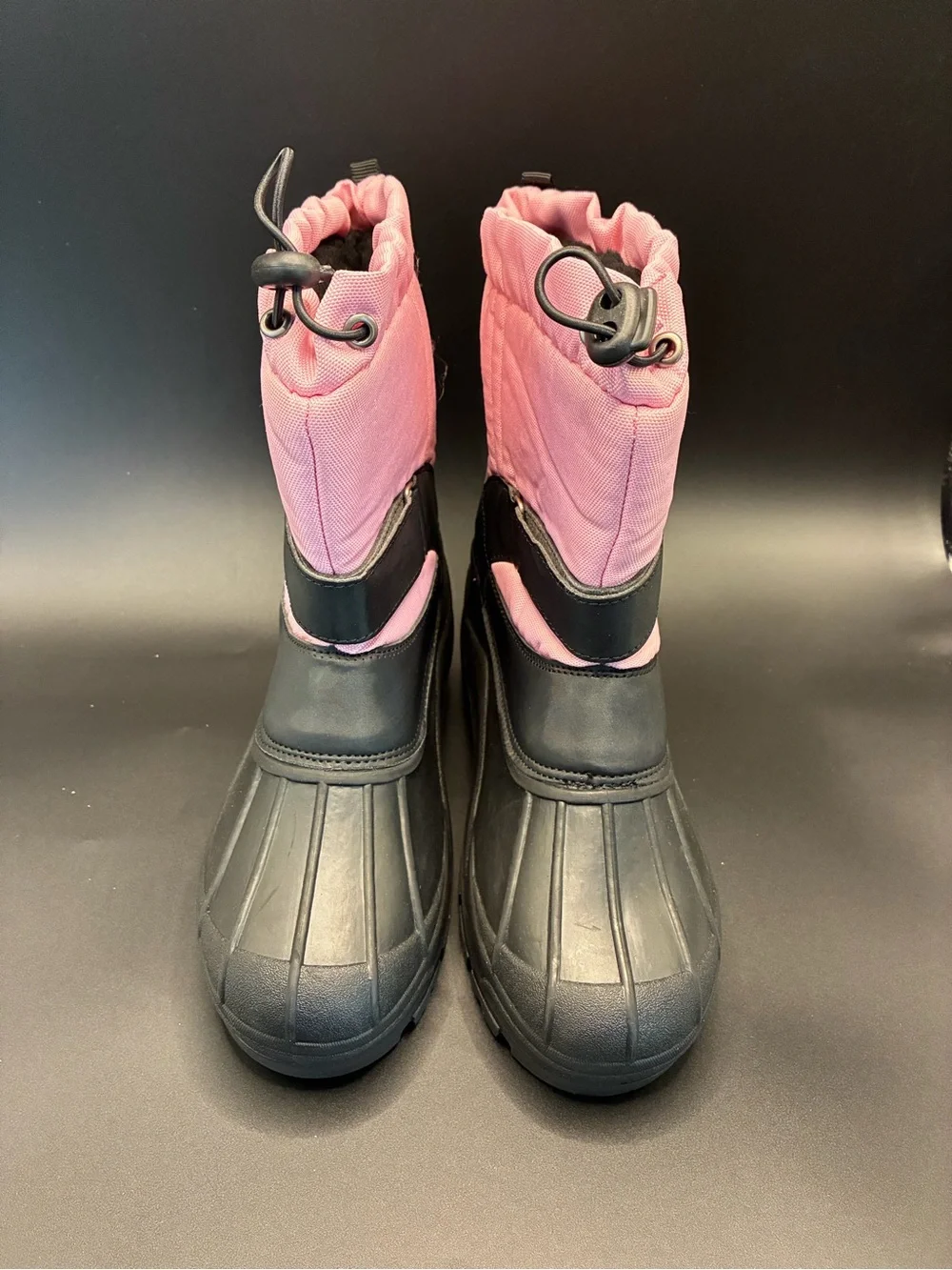 Kids Pink and Black Insulated Snow Boots